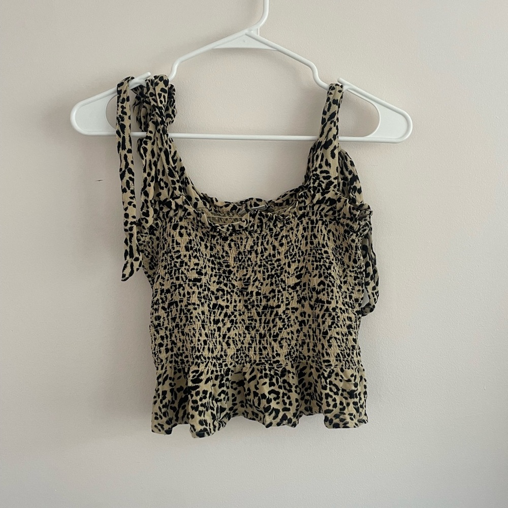 American Eagle Leopard tie top